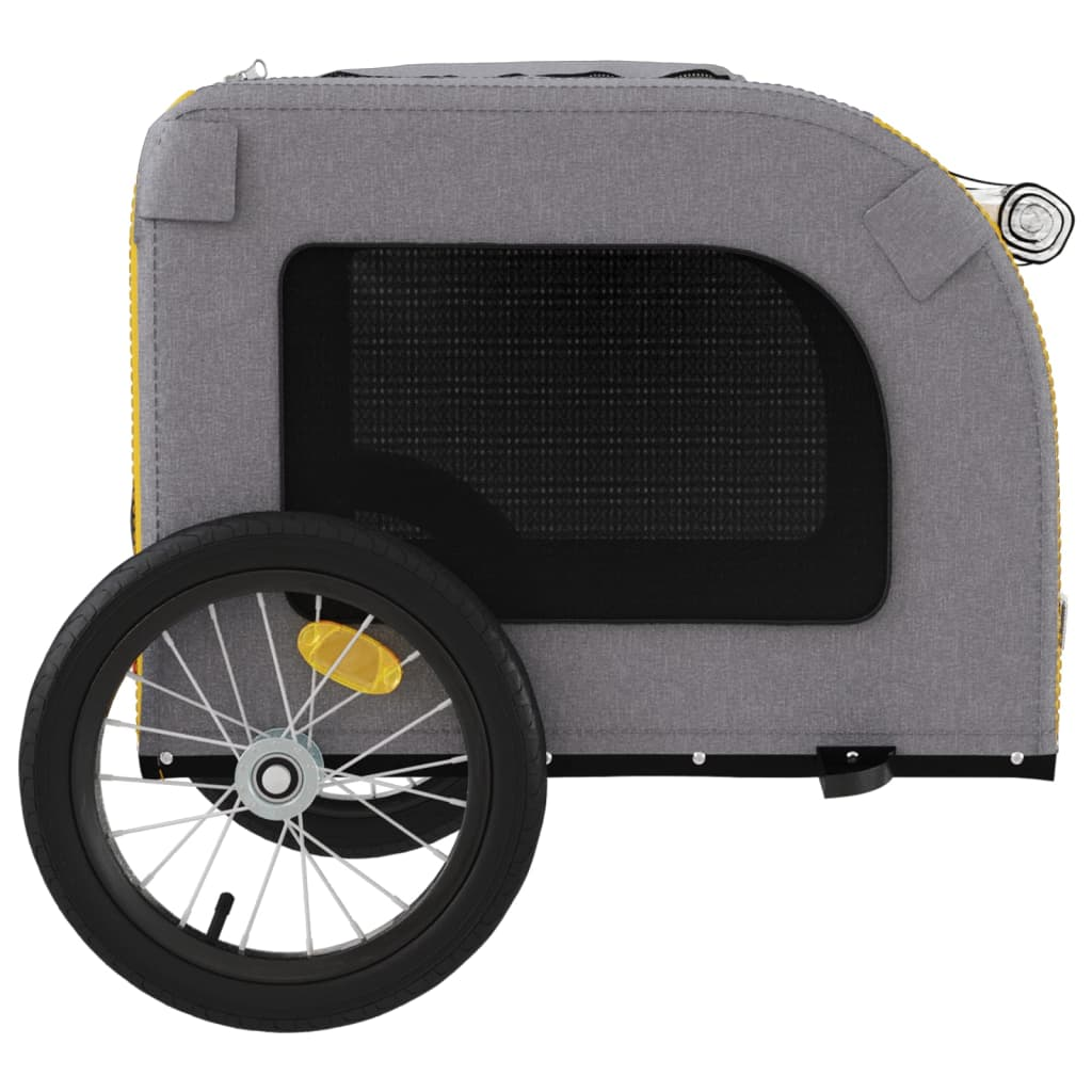 Glamorous Pups : vidaXL Pet Bike Trailer Yellow and Grey Oxford Fabric, Iron Small