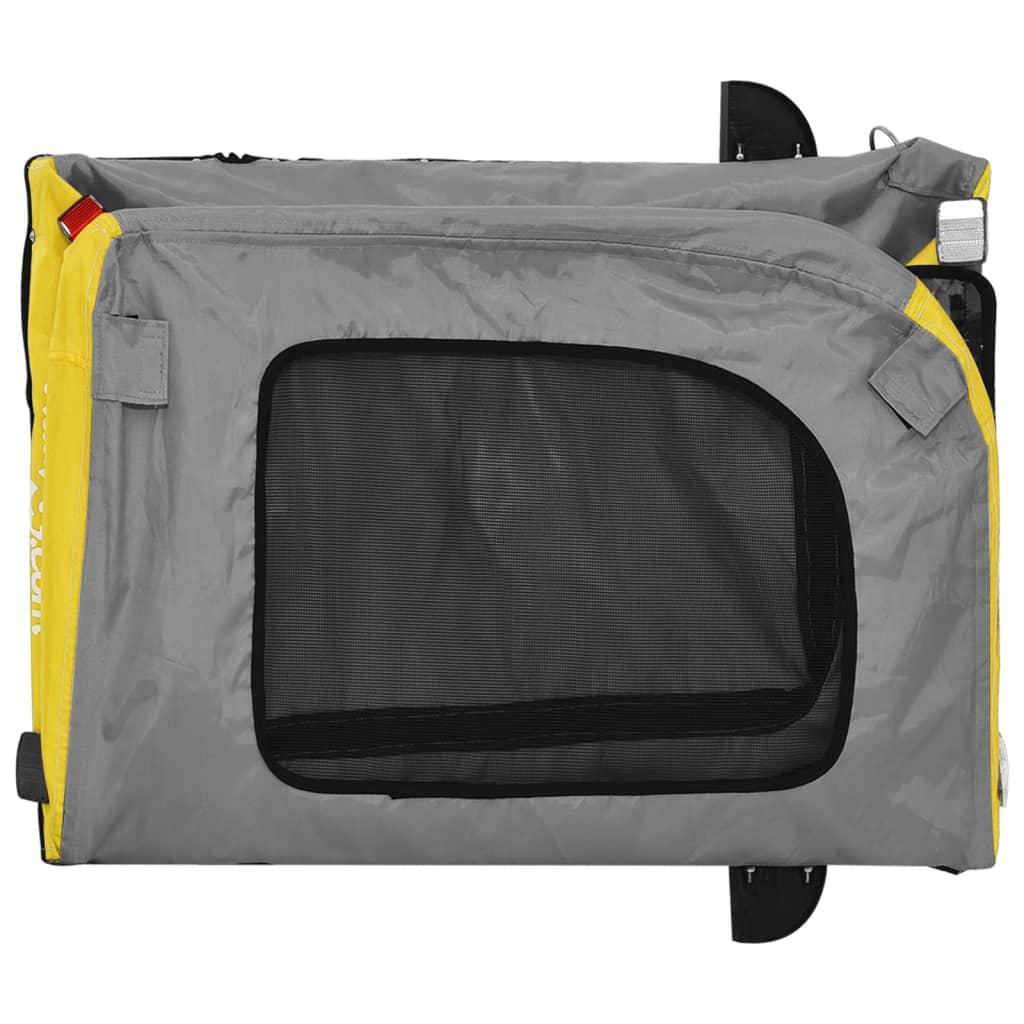 Glamorous Pups : vidaXL Pet Bike Trailer Yellow and Grey Oxford Fabric, Iron Small