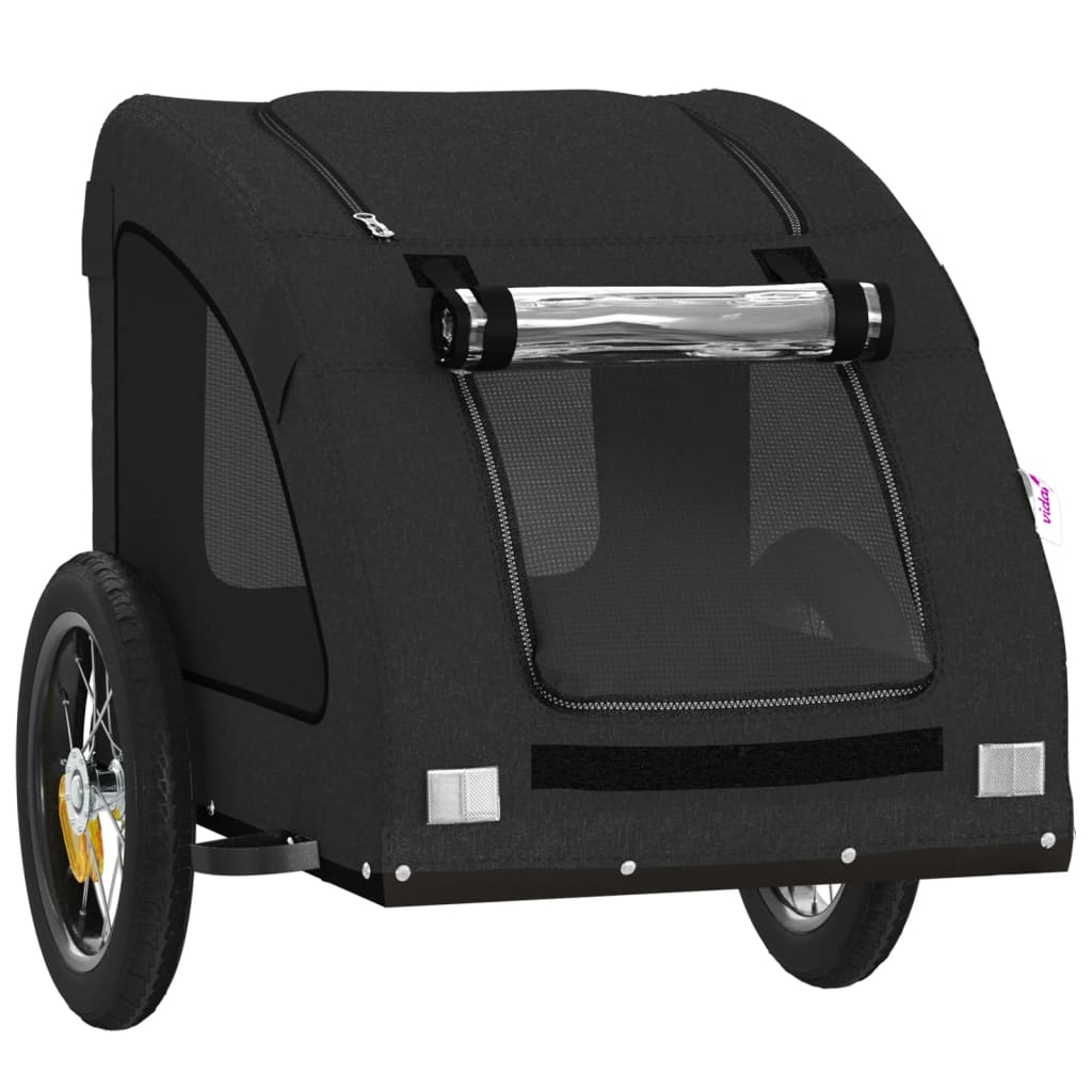 Glamorous Pups : vidaXL Pet Bike Trailer Black Oxford fabric, Iron, PVC Small Durable