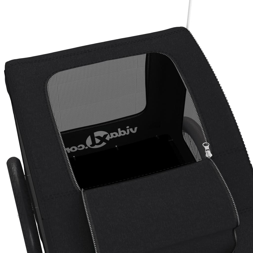 Glamorous Pups : vidaXL Pet Bike Trailer Black Oxford fabric, Iron, PVC Small Durable