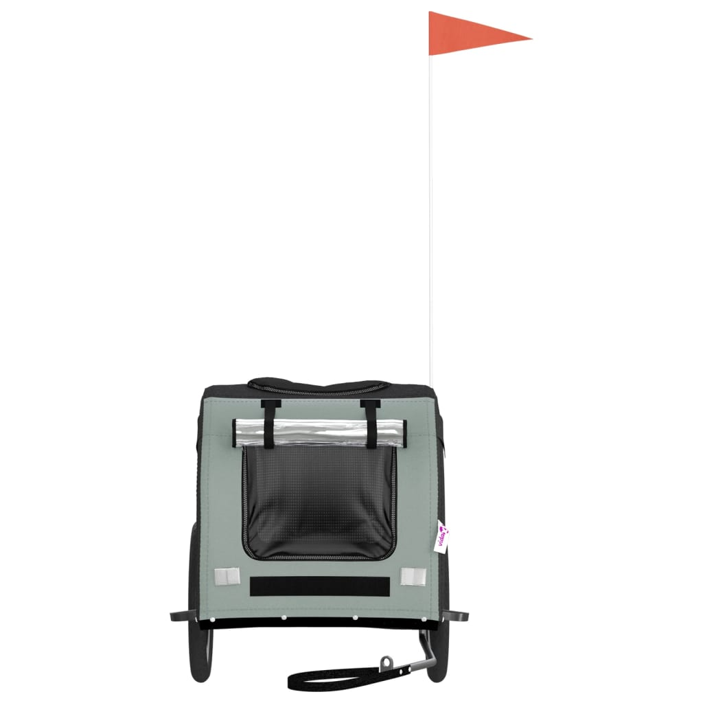 Glamorous Pups : vidaXL Pet Bike Trailer Black and Grey Oxford fabric, iron, PVC Small