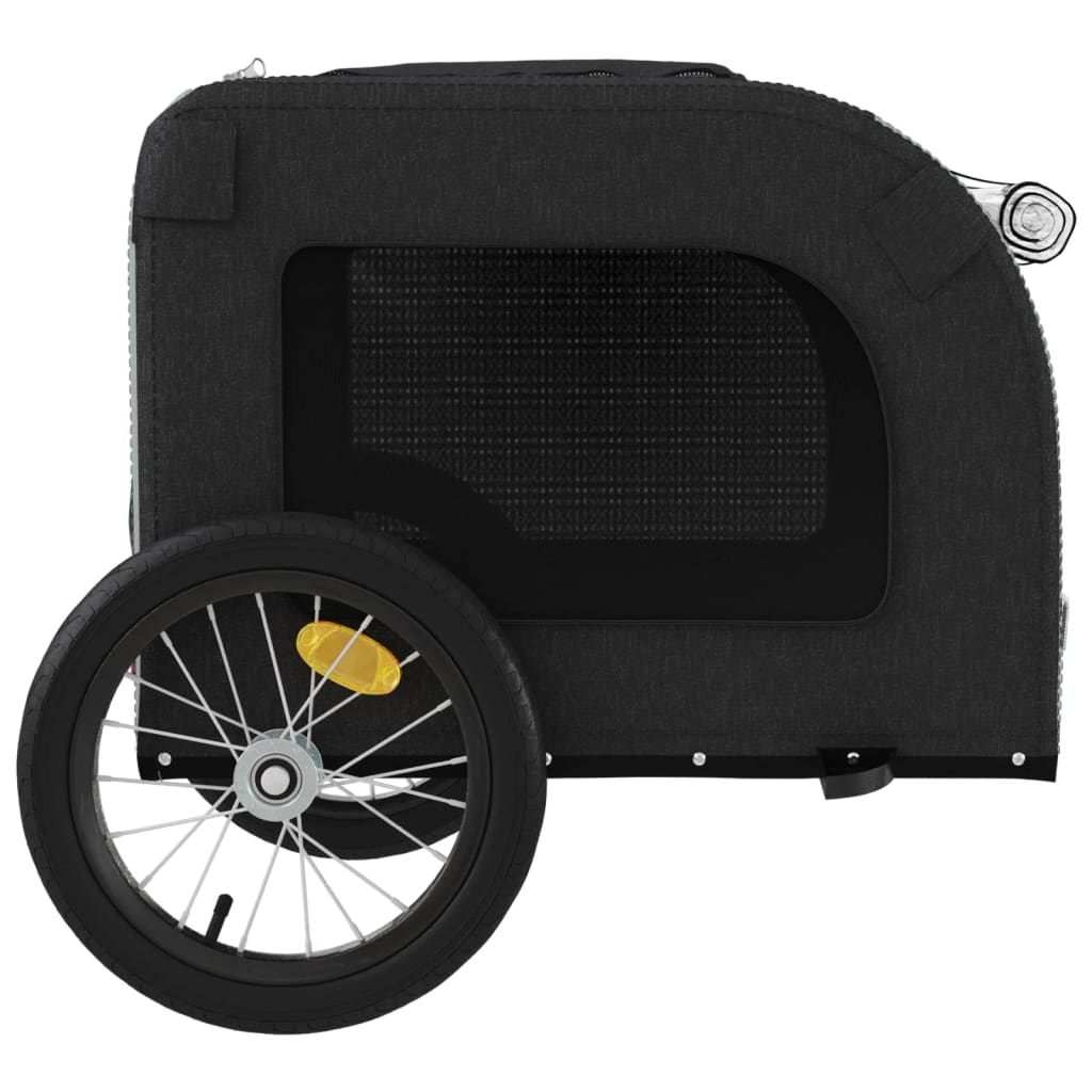 Glamorous Pups : vidaXL Pet Bike Trailer Black and Grey Oxford fabric, iron, PVC Small