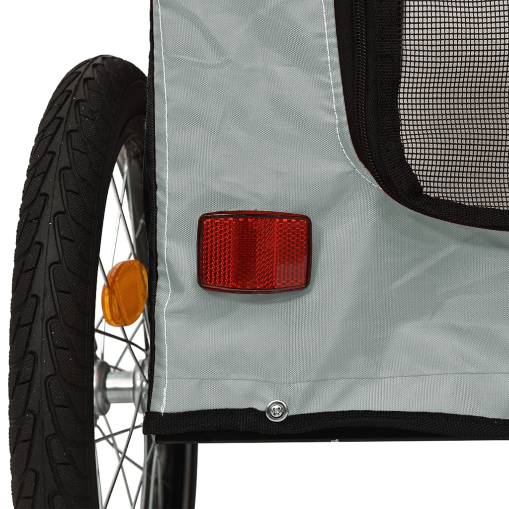 Glamorous Pups : vidaXL Pet Bike Trailer Black and Grey Oxford fabric, iron, PVC Small