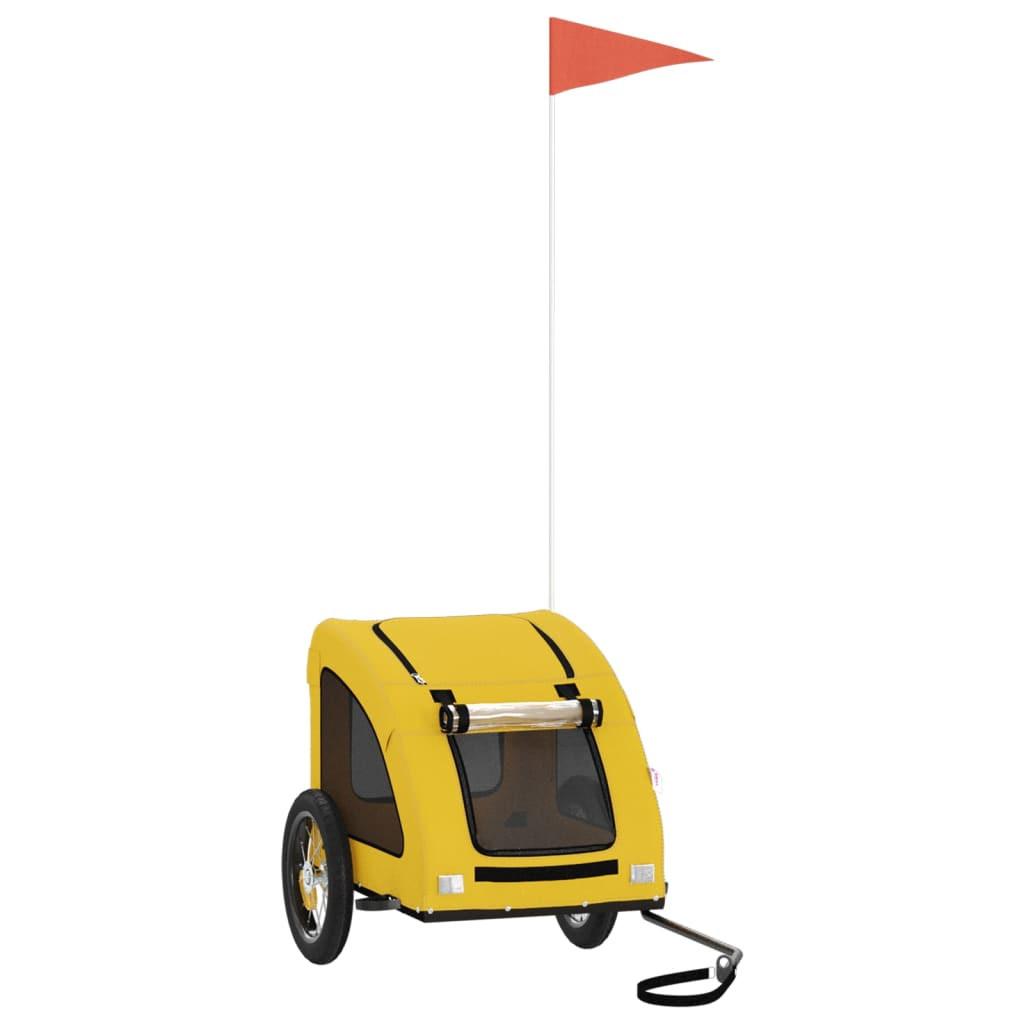 Glamorous Pups : vidaXL Pet Bike Trailer Yellow Oxford fabric, Iron, PVC Small