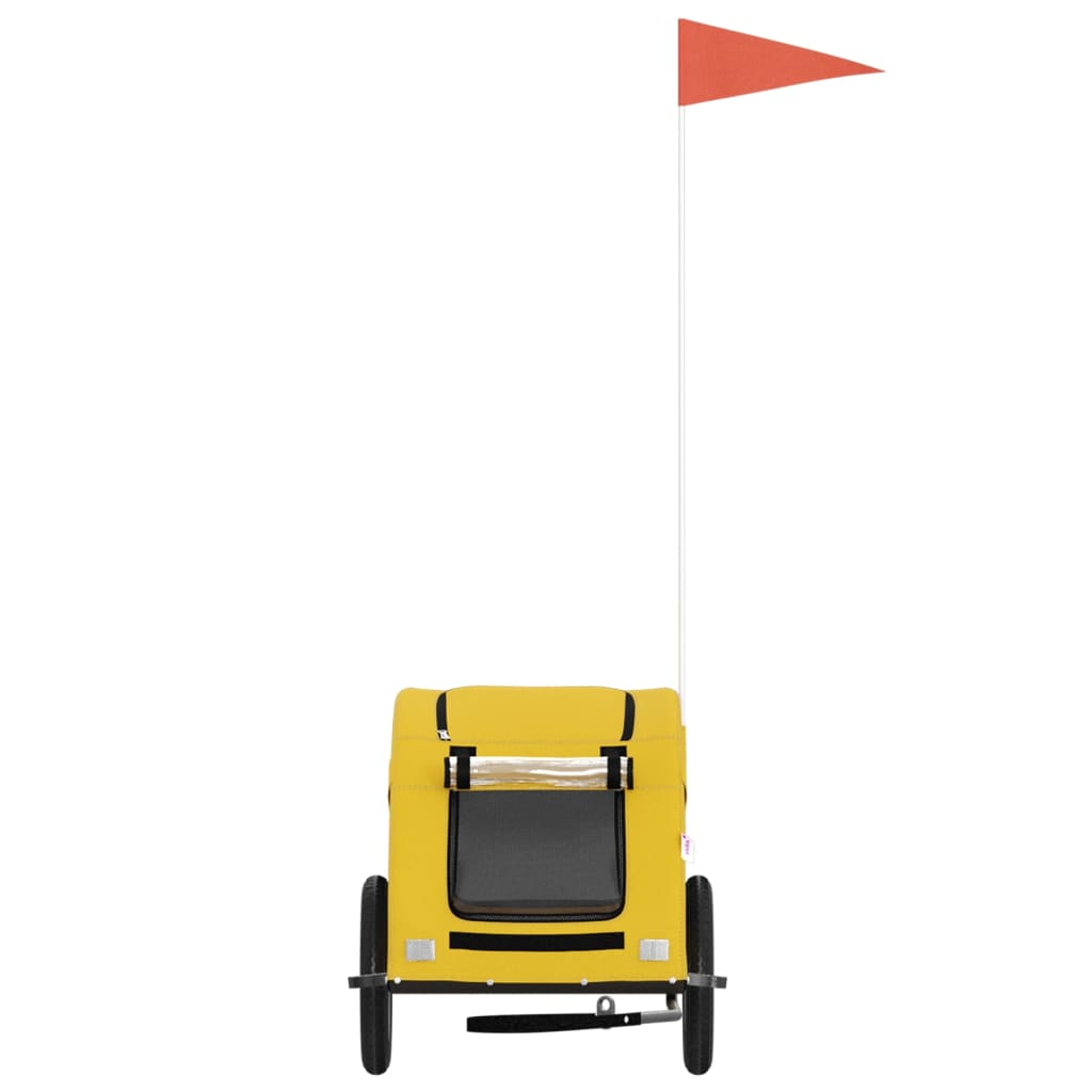 Glamorous Pups : vidaXL Pet Bike Trailer Yellow Oxford fabric, Iron, PVC Small