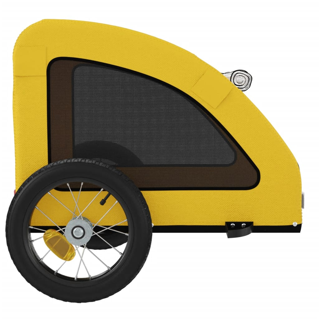Glamorous Pups : vidaXL Pet Bike Trailer Yellow Oxford fabric, Iron, PVC Small