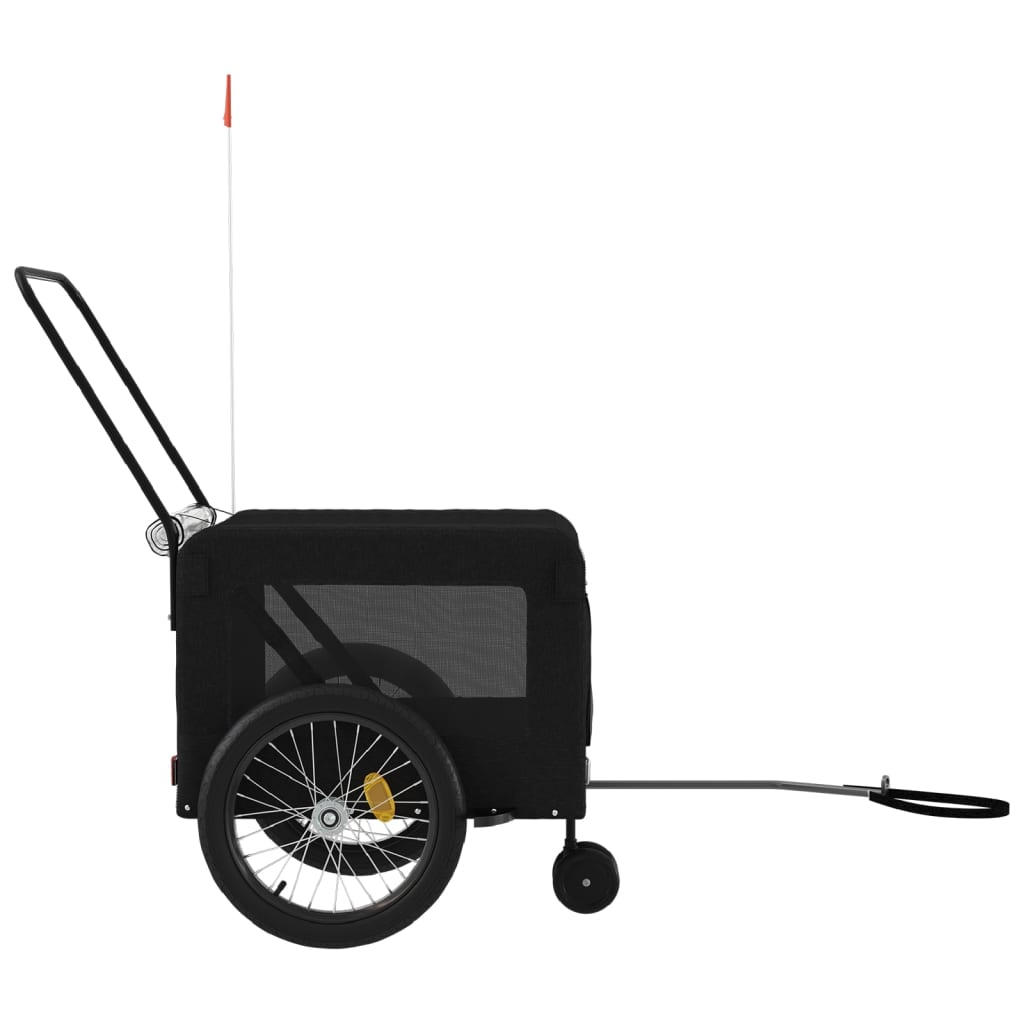 Glamorous Pups : vidaXL Pet Bike Trailer Black Oxford fabric Suitable for small breeds