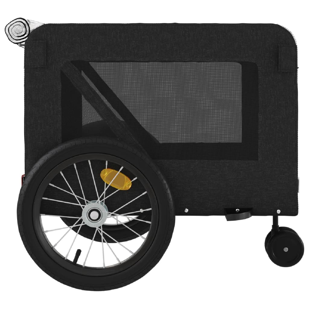 Glamorous Pups : vidaXL Pet Bike Trailer Black Oxford fabric Suitable for small breeds