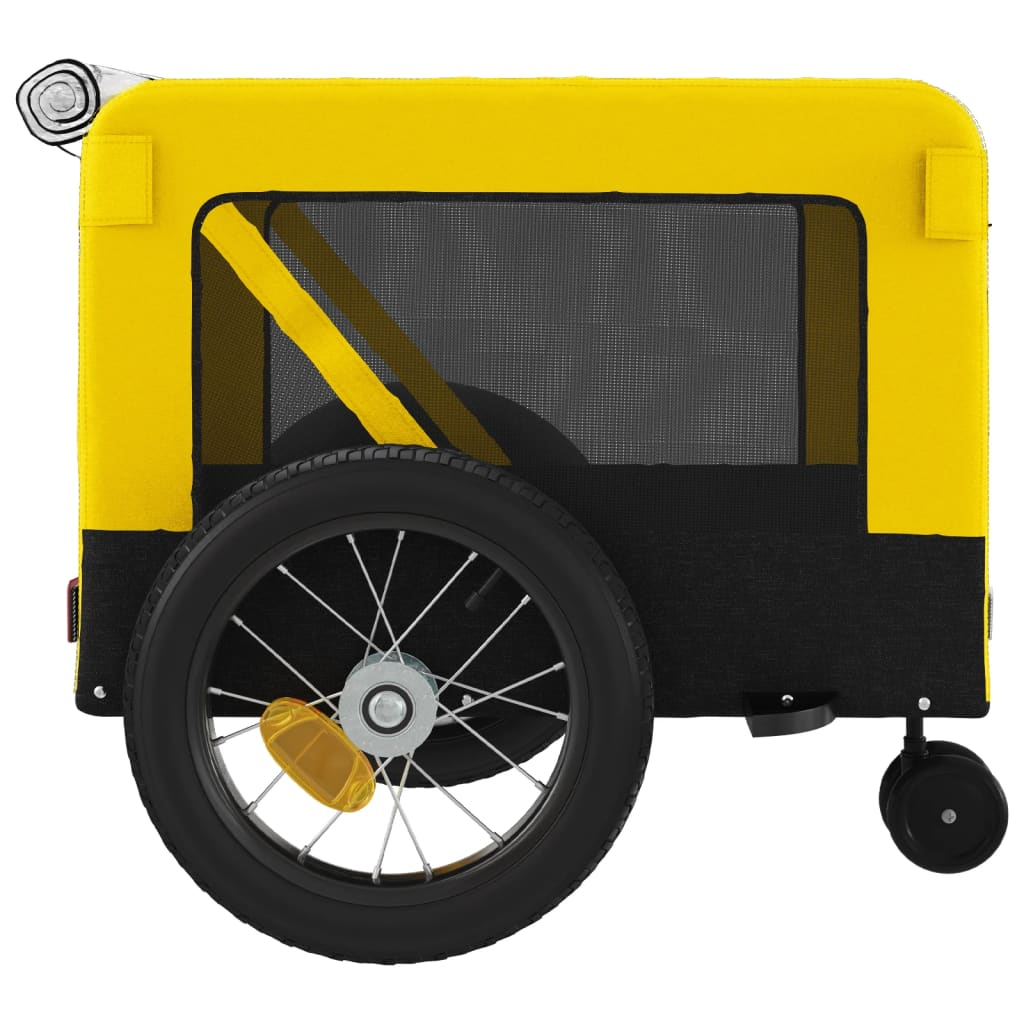 Glamorous Pups : vidaXL Pet Bike Trailer Yellow and Black Oxford fabric, Iron, PVC Durable