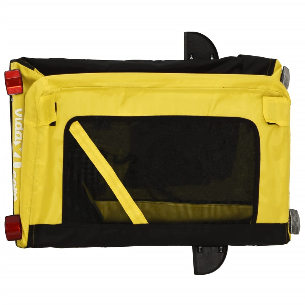 Glamorous Pups : vidaXL Pet Bike Trailer Yellow and Black Oxford fabric, Iron, PVC Durable