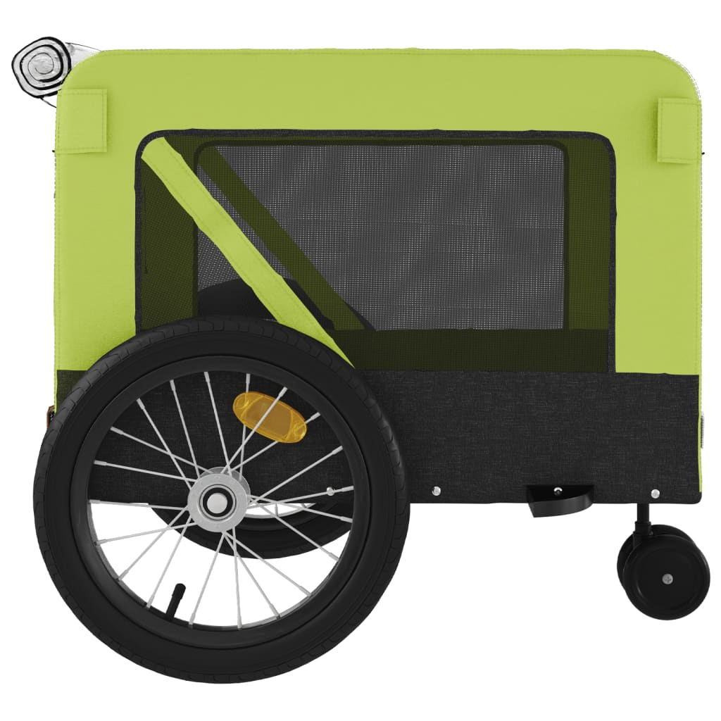 Glamorous Pups : vidaXL Pet Bike Trailer Green and Black Oxford fabric, Iron, PVC Small