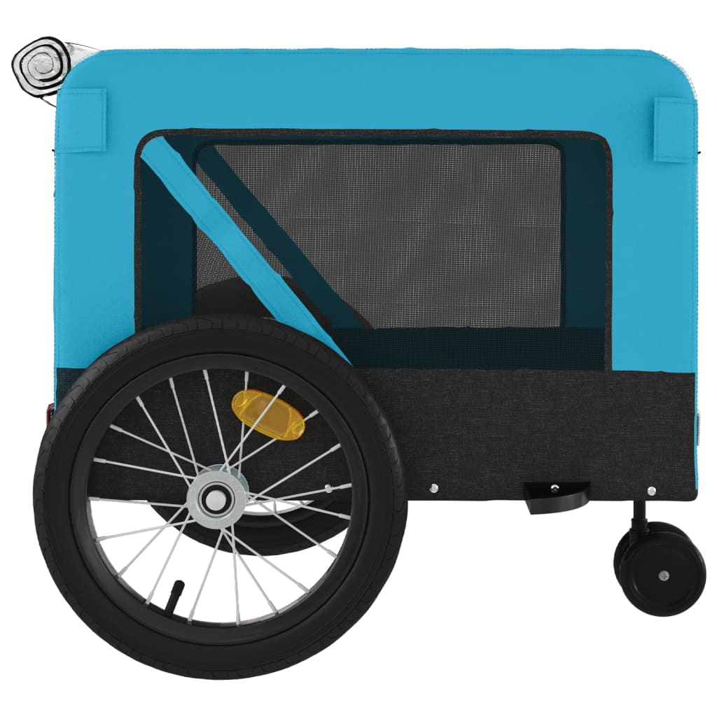 Glamorous Pups : vidaXL Pet Bike Trailer Blue and Black Oxford Fabric, Iron, PVC