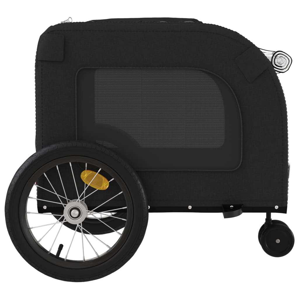 Glamorous Pups : vidaXL Pet Bike Trailer Black Oxford fabric, iron, PVC Small Collapsible