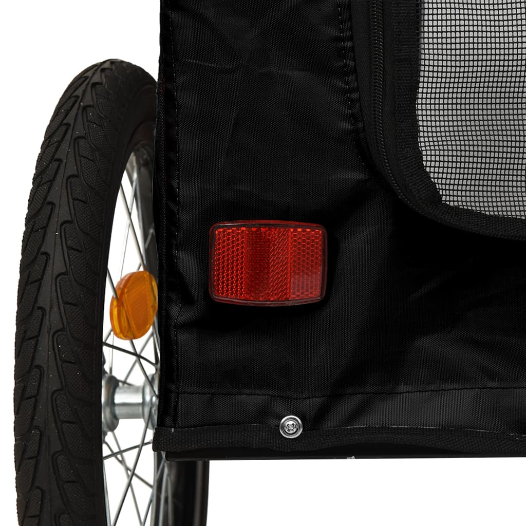 Glamorous Pups : vidaXL Pet Bike Trailer Black Oxford fabric, iron, PVC Small Collapsible
