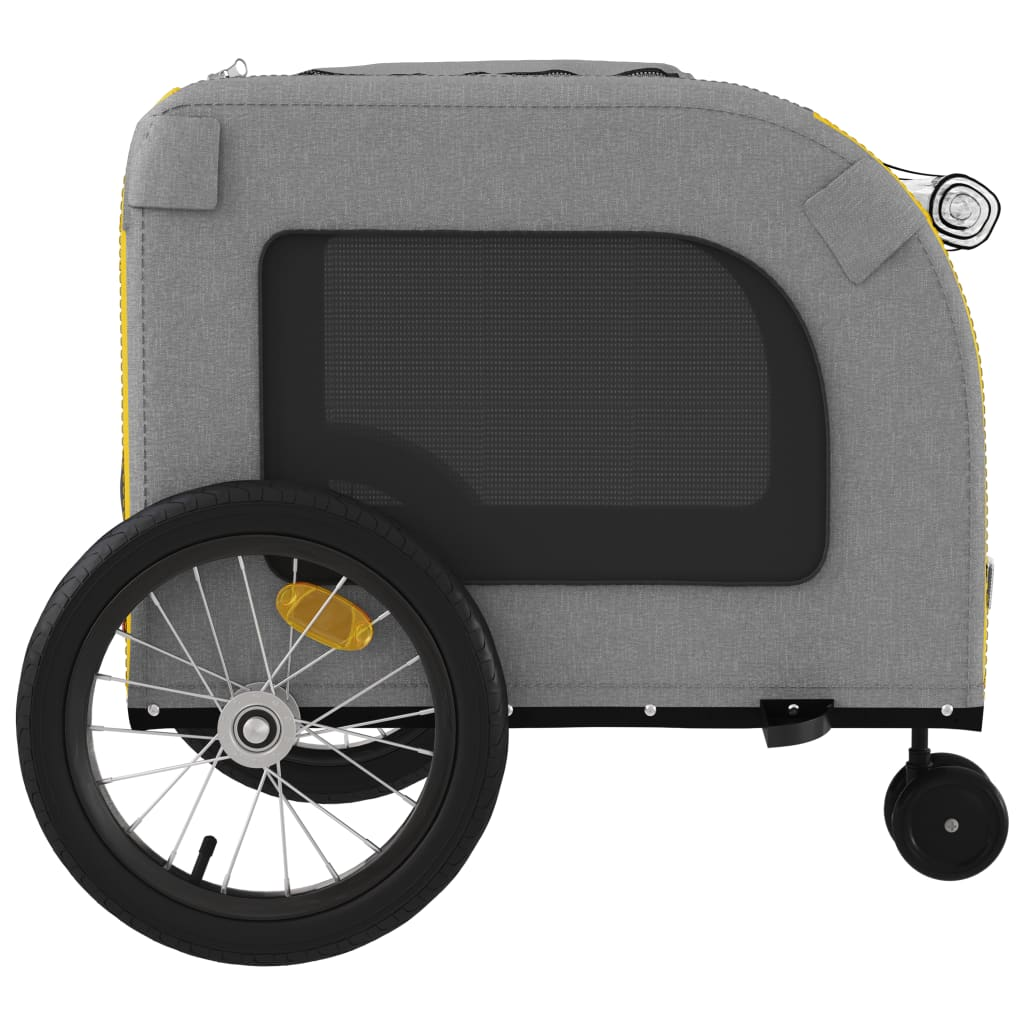 Glamorous Pups : vidaXL Pet Bike Trailer Yellow and Grey Oxford fabric, iron, PVC Medium