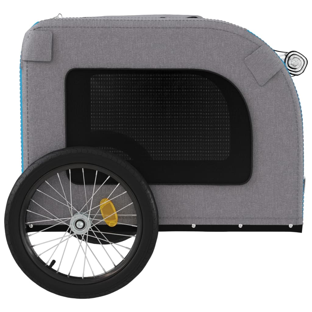 Glamorous Pups : vidaXL Pet Bike Trailer Blue and Grey Oxford Fabric, Iron, PVC Compact