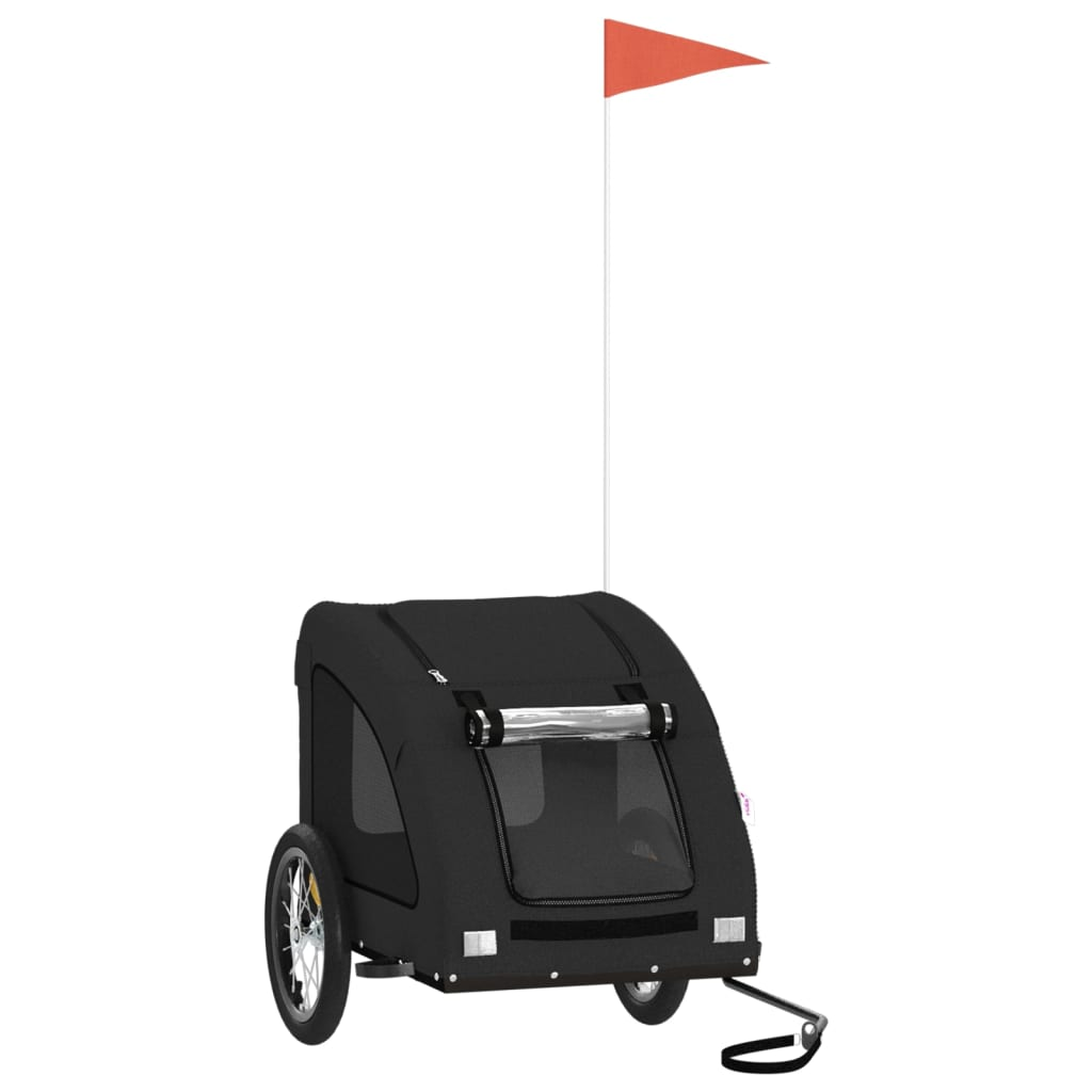 Glamorous Pups : vidaXL Pet Bike Trailer Black Oxford Fabric, Iron, PVC Durable