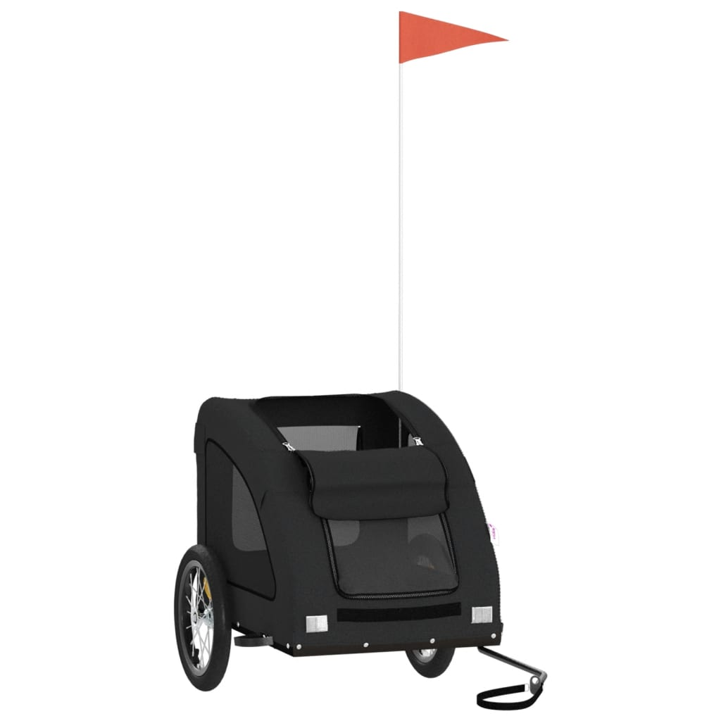 Glamorous Pups : vidaXL Pet Bike Trailer Black Oxford Fabric, Iron, PVC Durable