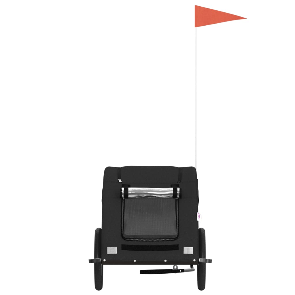 Glamorous Pups : vidaXL Pet Bike Trailer Black Oxford Fabric, Iron, PVC Durable
