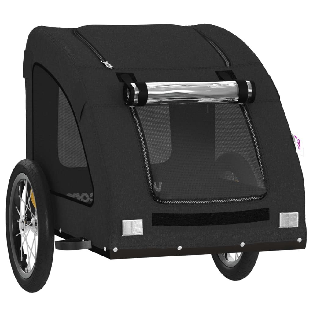 Glamorous Pups : vidaXL Pet Bike Trailer Black Oxford Fabric, Iron, PVC Durable