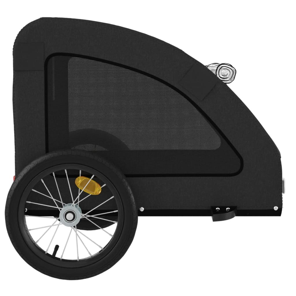 Glamorous Pups : vidaXL Pet Bike Trailer Black Oxford Fabric, Iron, PVC Durable