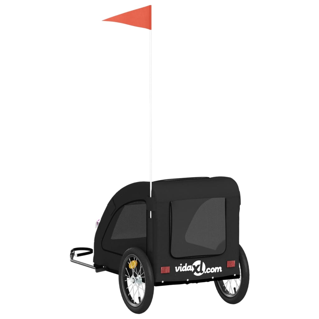 Glamorous Pups : vidaXL Pet Bike Trailer Black Oxford Fabric, Iron, PVC Durable