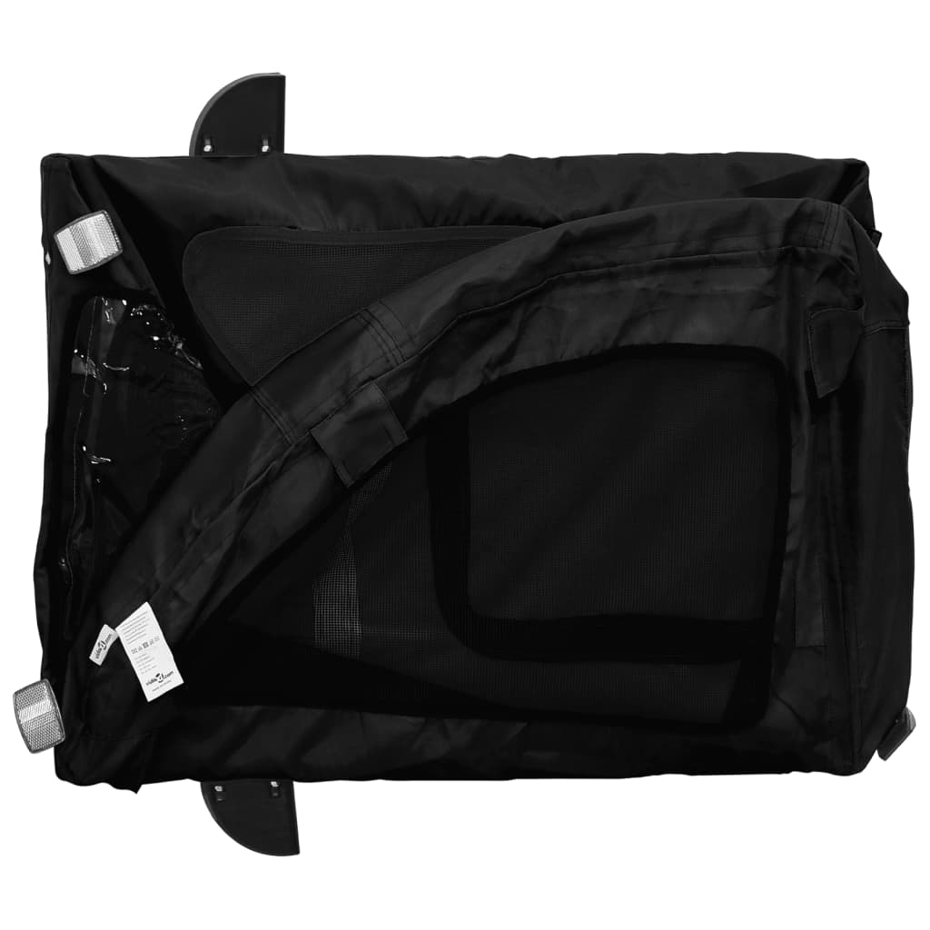 Glamorous Pups : vidaXL Pet Bike Trailer Black Oxford Fabric, Iron, PVC Durable