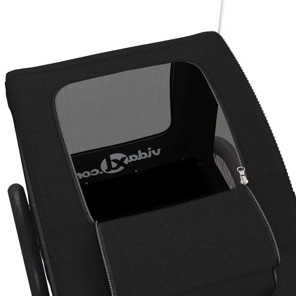 Glamorous Pups : vidaXL Pet Bike Trailer Black Oxford Fabric, Iron, PVC Durable