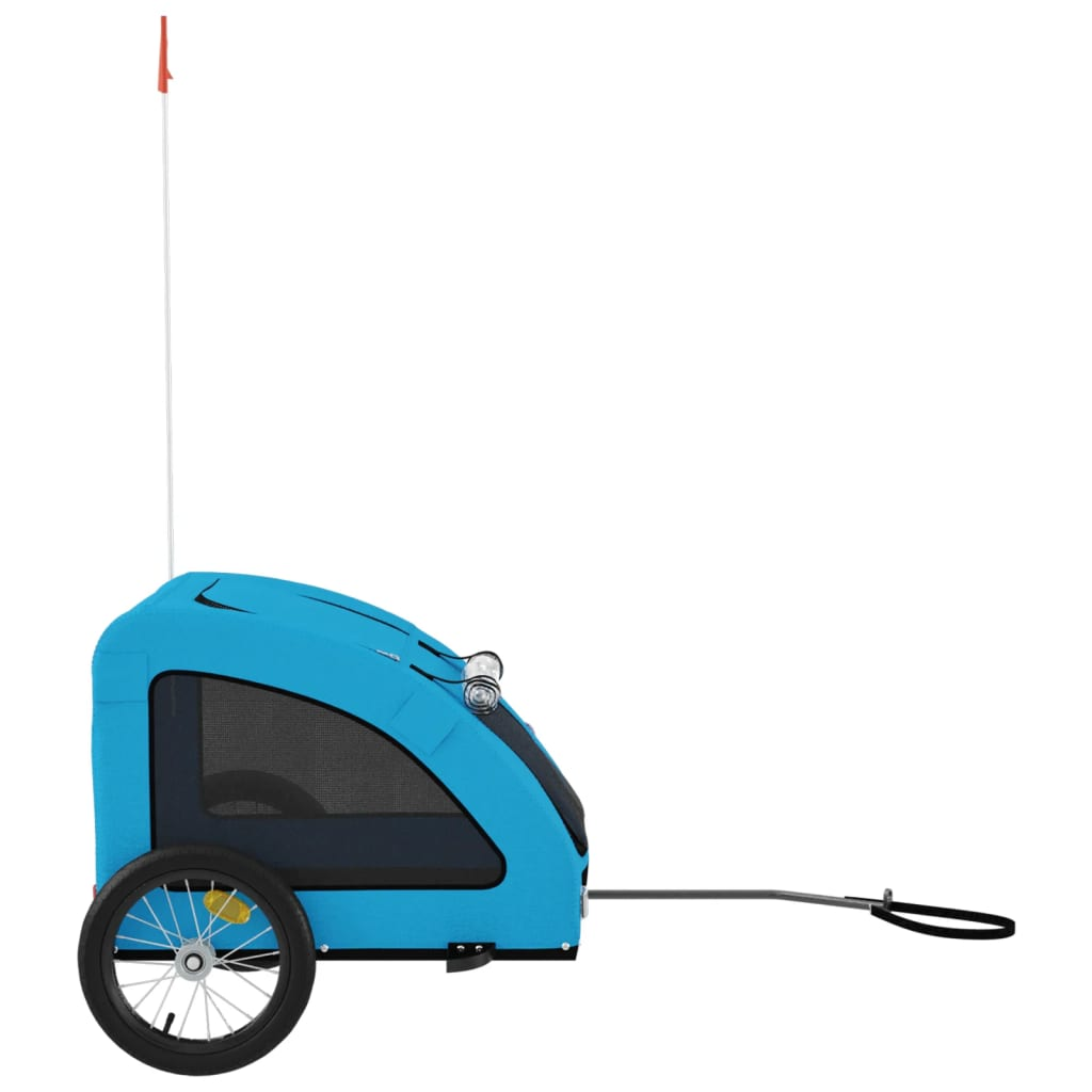 Glamorous Pups : vidaXL Pet Bike Trailer Blue Oxford Fabric, Iron, PVC Small Durable
