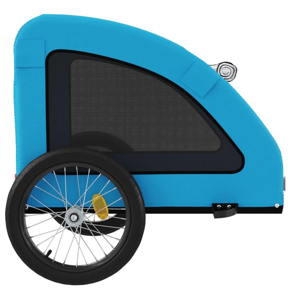 Glamorous Pups : vidaXL Pet Bike Trailer Blue Oxford Fabric, Iron, PVC Small Durable