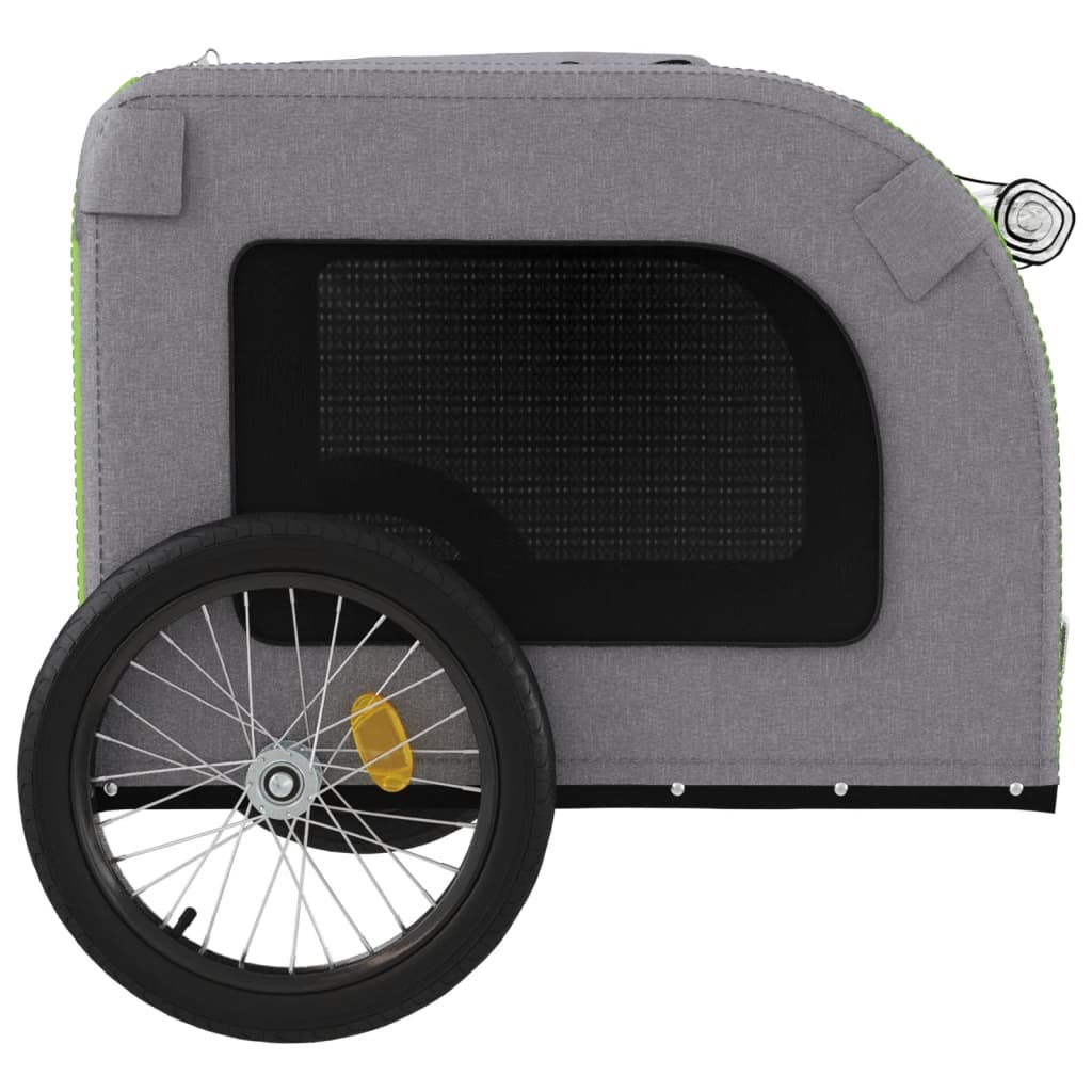 Glamorous Pups : vidaXL Pet Bike Trailer Green and grey Oxford fabric, iron Durable