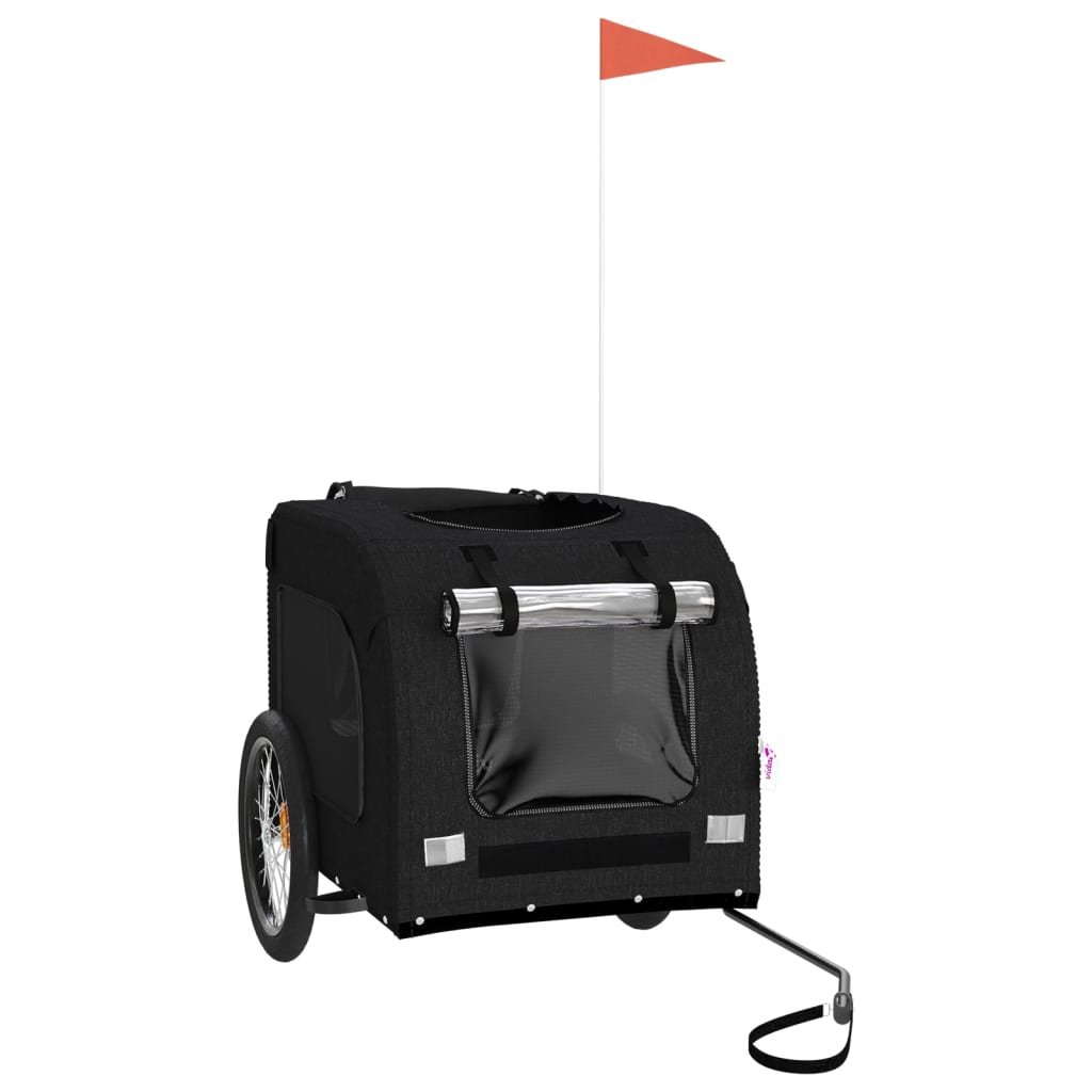 Glamorous Pups : vidaXL Pet Bike Trailer Black Oxford Fabric, Iron Compact Durable