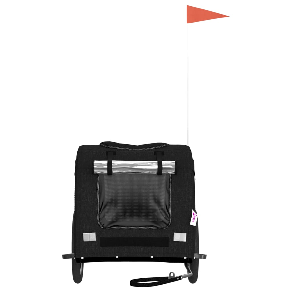 Glamorous Pups : vidaXL Pet Bike Trailer Black Oxford Fabric, Iron Compact Durable