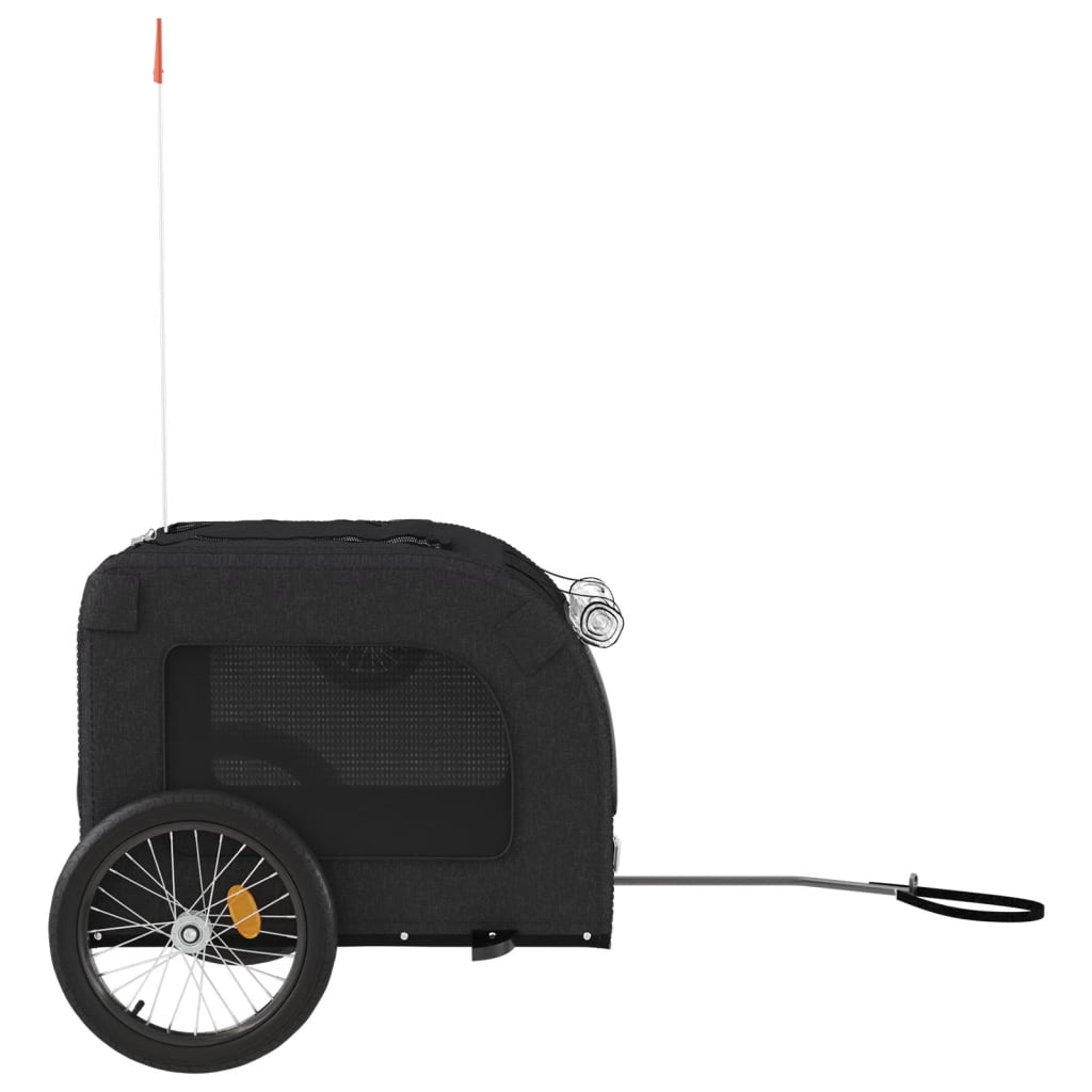 Glamorous Pups : vidaXL Pet Bike Trailer Black Oxford Fabric, Iron Compact Durable