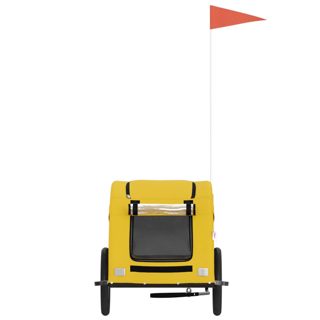 Glamorous Pups : vidaXL Pet Bike Trailer Yellow and black Oxford fabric, iron