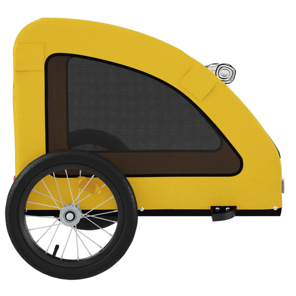 Glamorous Pups : vidaXL Pet Bike Trailer Yellow and black Oxford fabric, iron