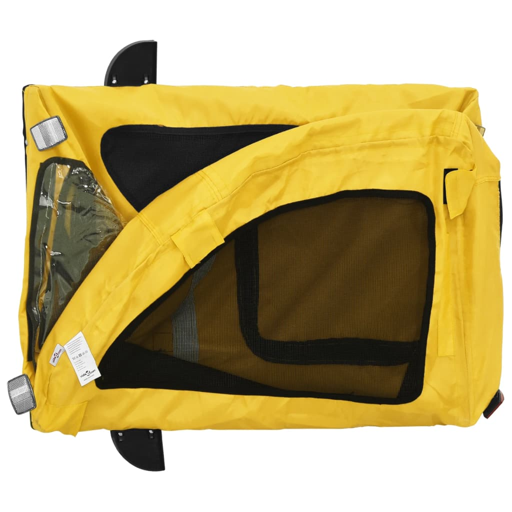 Glamorous Pups : vidaXL Pet Bike Trailer Yellow and black Oxford fabric, iron