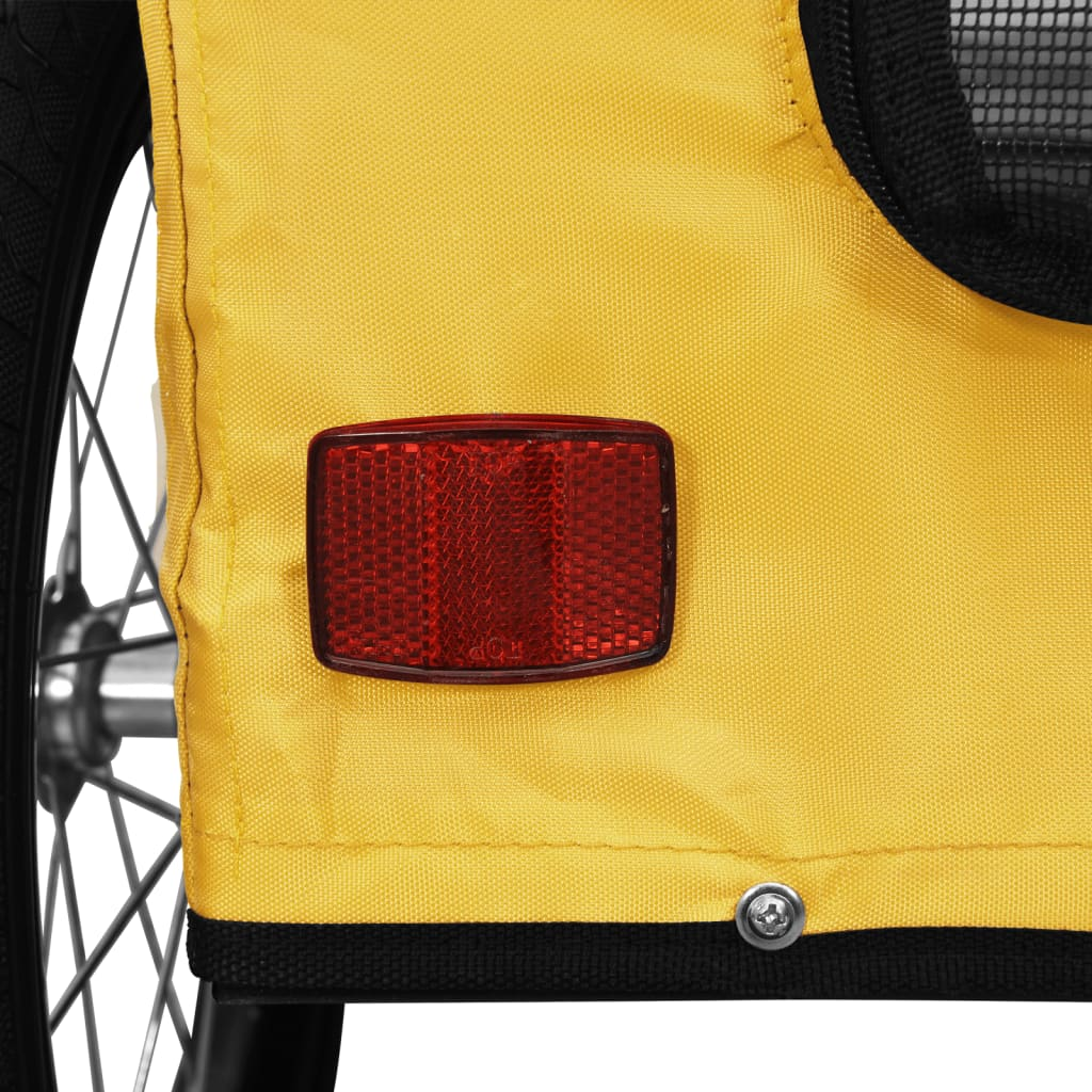 Glamorous Pups : vidaXL Pet Bike Trailer Yellow and black Oxford fabric, iron