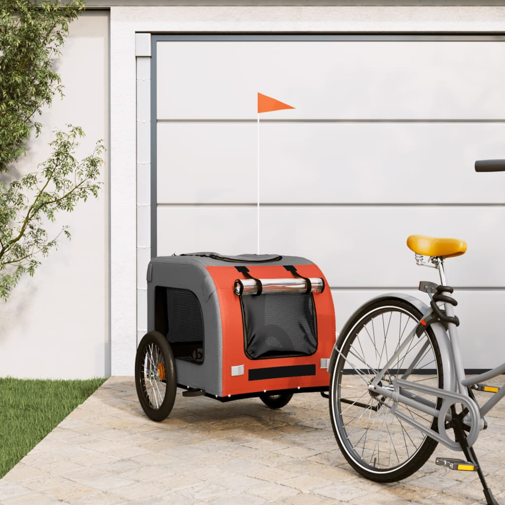 Glamorous Pups : vidaXL Pet Bike Trailer Orange Oxford fabric Small Durable