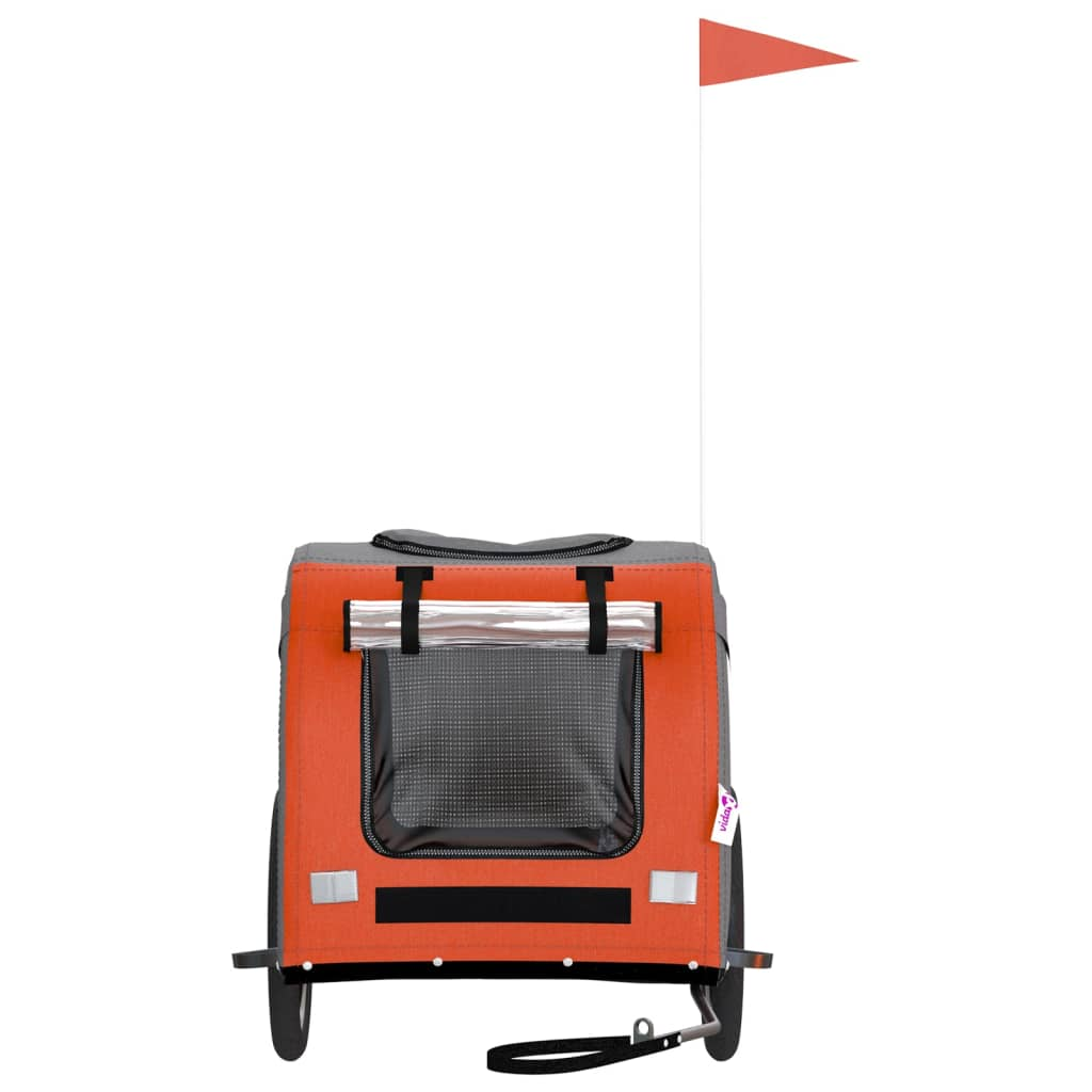 Glamorous Pups : vidaXL Pet Bike Trailer Orange Oxford fabric Small Durable