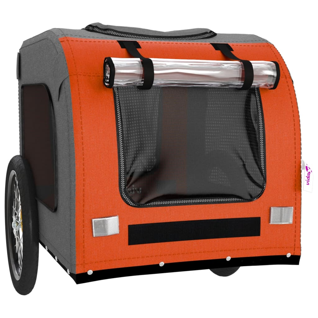 Glamorous Pups : vidaXL Pet Bike Trailer Orange Oxford fabric Small Durable