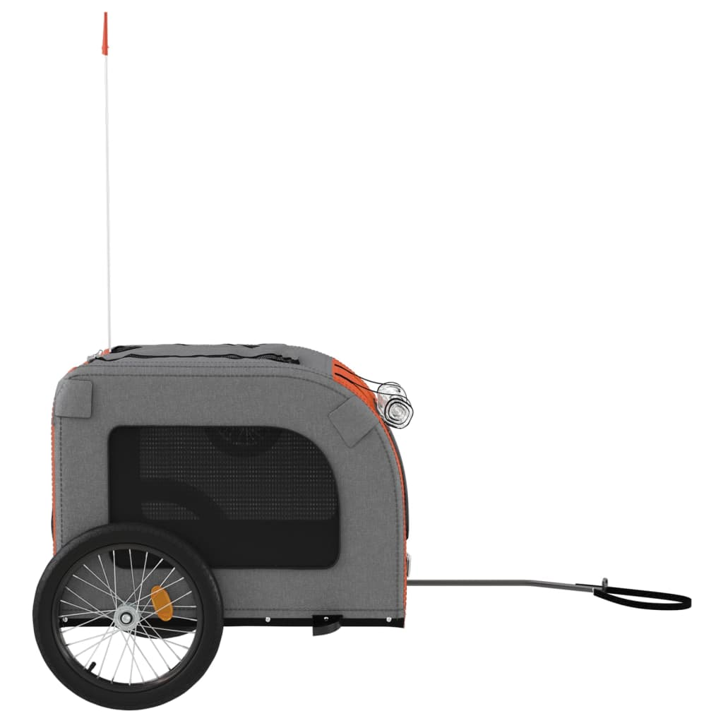 Glamorous Pups : vidaXL Pet Bike Trailer Orange Oxford fabric Small Durable