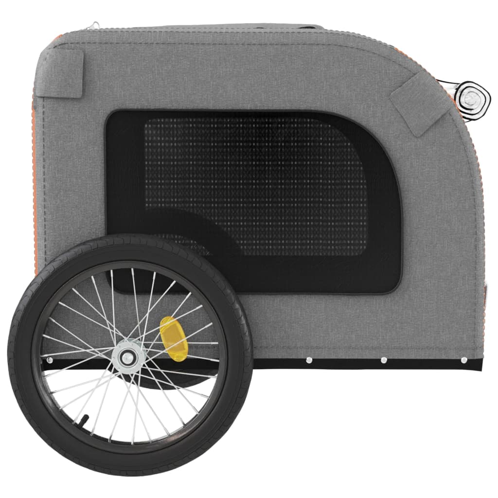 Glamorous Pups : vidaXL Pet Bike Trailer Orange Oxford fabric Small Durable