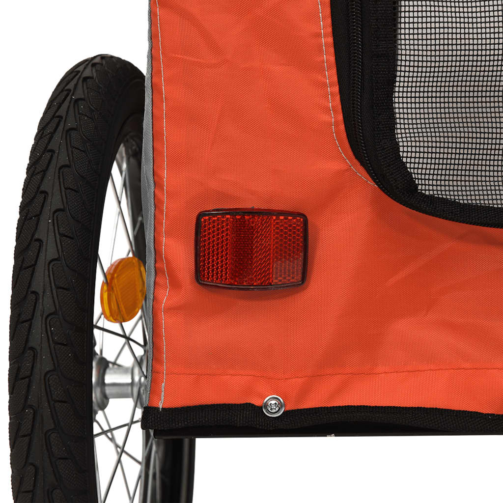 Glamorous Pups : vidaXL Pet Bike Trailer Orange Oxford fabric Small Durable