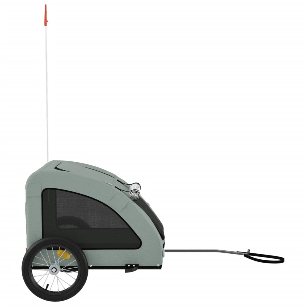 Glamorous Pups : vidaXL Pet Bike Trailer Grey Oxford Fabric, Iron, PVC Medium Collapsible