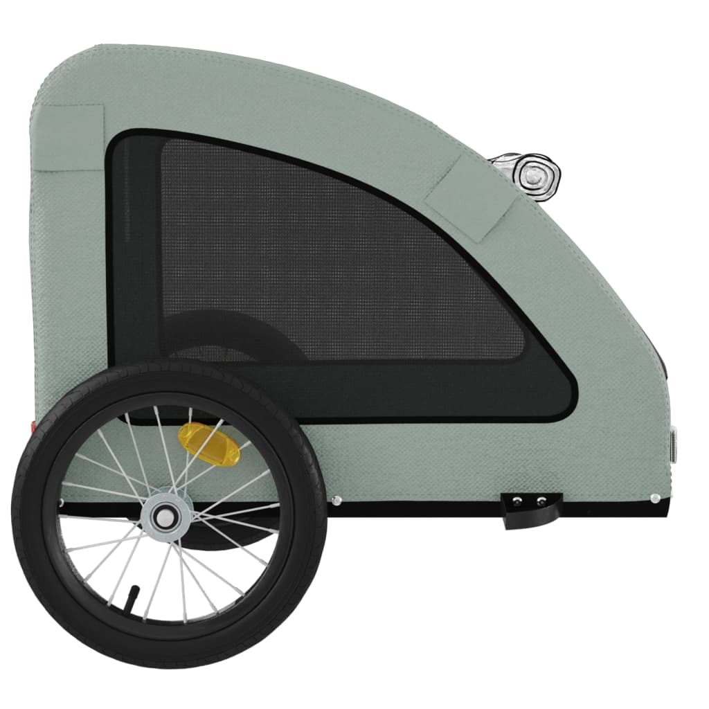 Glamorous Pups : vidaXL Pet Bike Trailer Grey Oxford Fabric, Iron, PVC Medium Collapsible