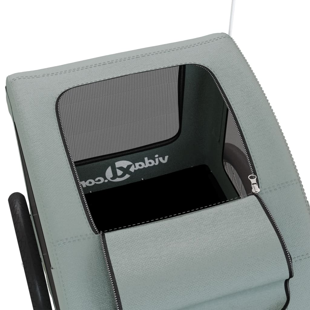 Glamorous Pups : vidaXL Pet Bike Trailer Grey Oxford Fabric, Iron, PVC Medium Collapsible