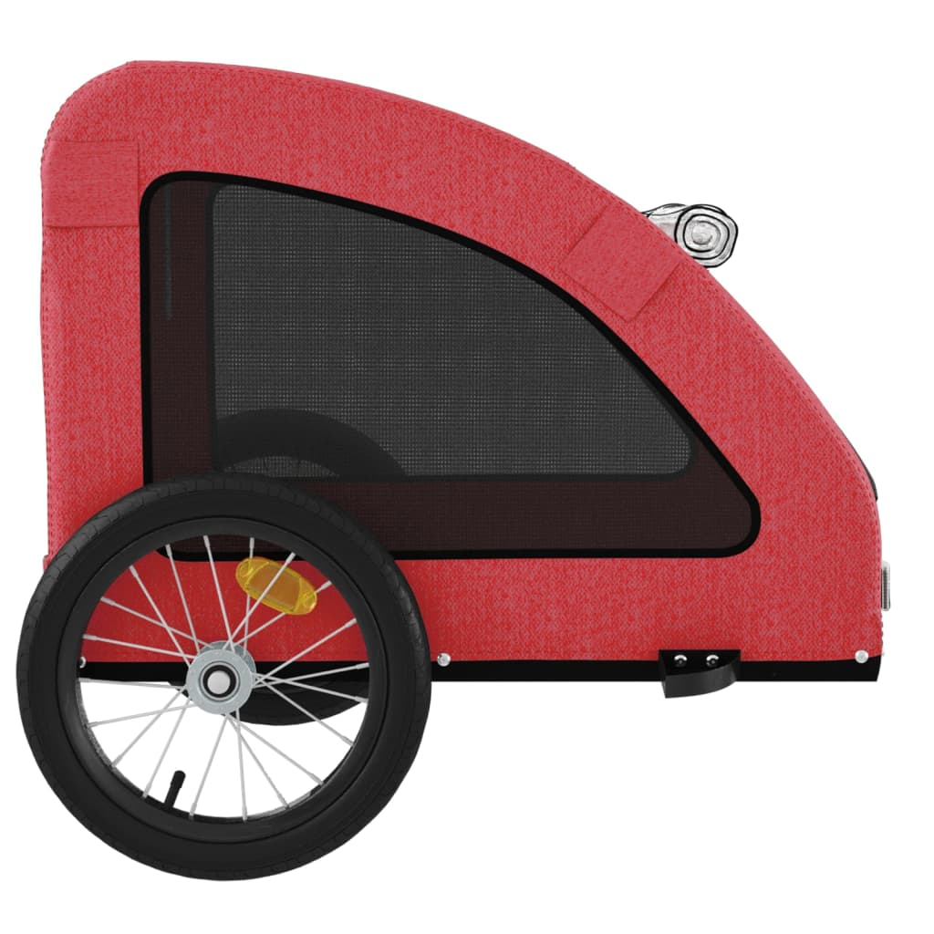 Glamorous Pups : vidaXL Pet Bike Trailer Red Oxford Fabric, Iron, PVC Small Collapsible