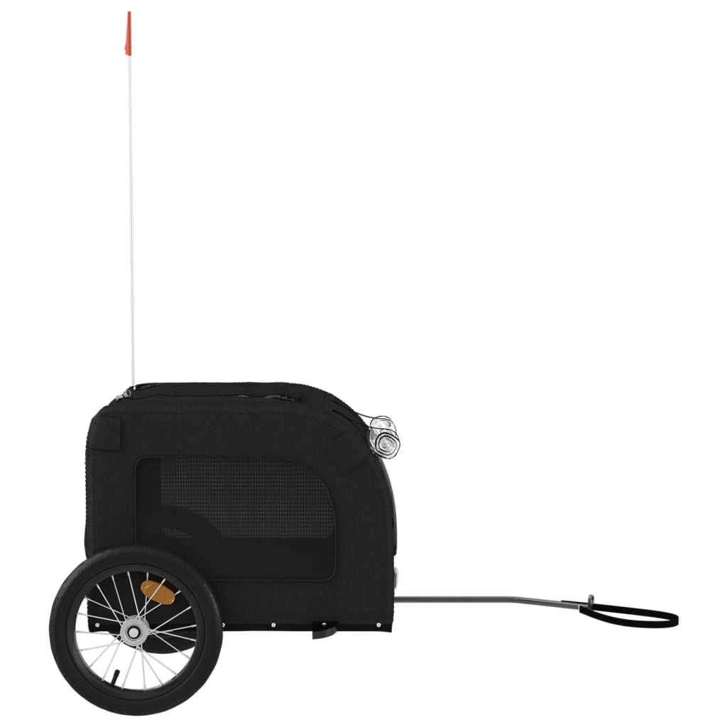 Glamorous Pups : vidaXL Pet Bike Trailer Black Oxford fabric, iron, PVC Medium Durable