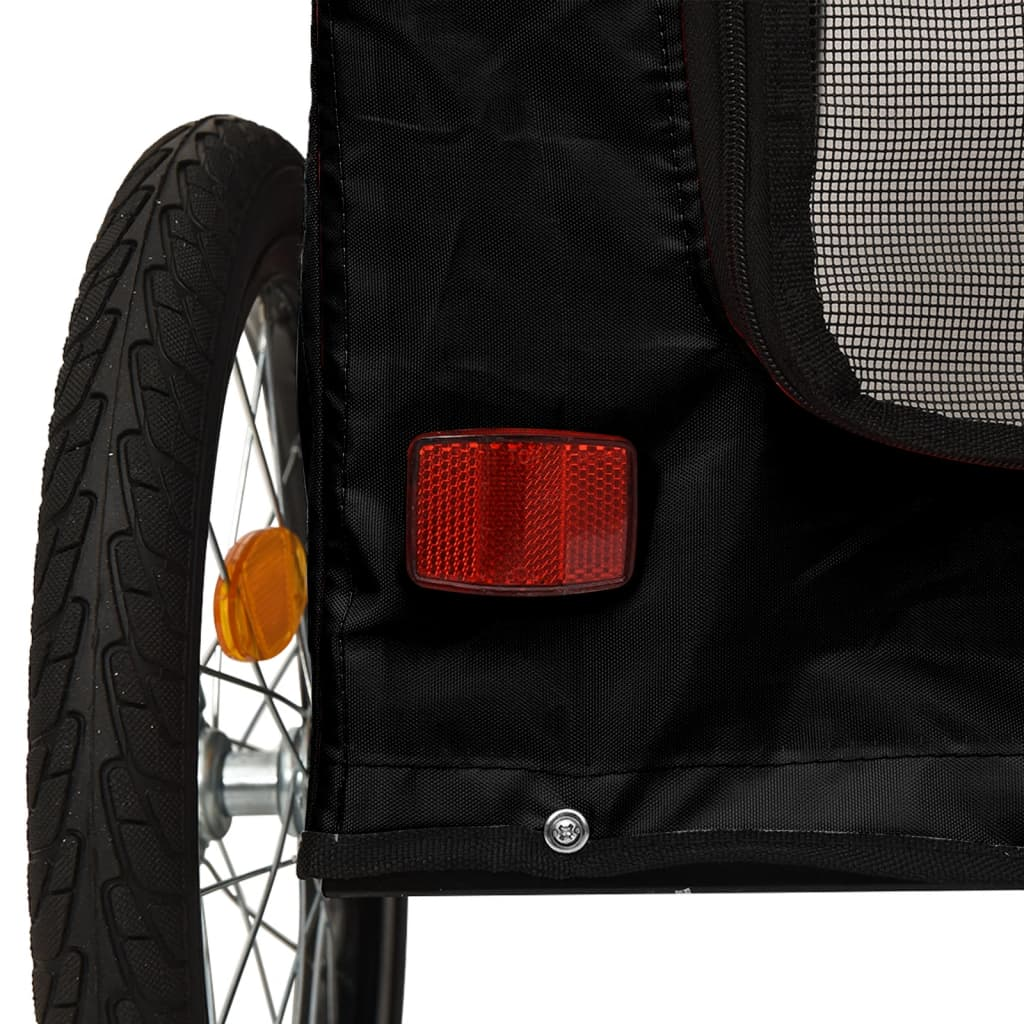 Glamorous Pups : vidaXL Pet Bike Trailer Black Oxford fabric, iron, PVC Medium Durable